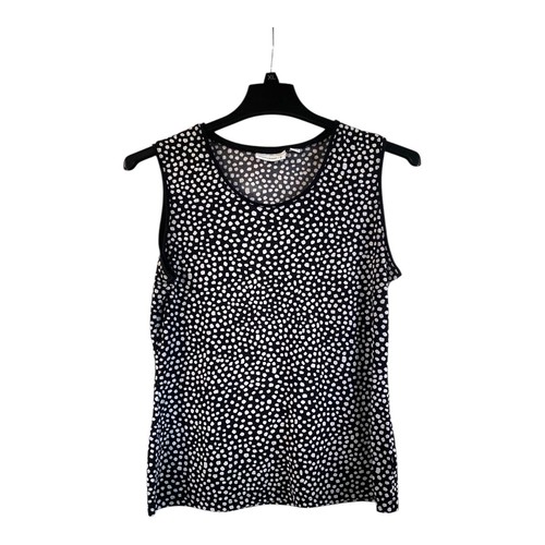 SUSAN GRAVER 'Liquid Knit POLKA DOT Scoop Neck Tank' - Small Black White