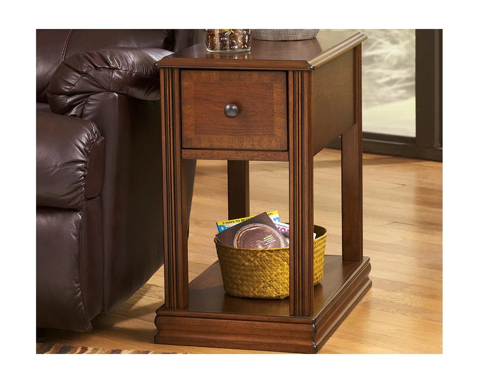 Mesa auxiliar de madera tradicional Breegin, marrón Foto 2 de 4