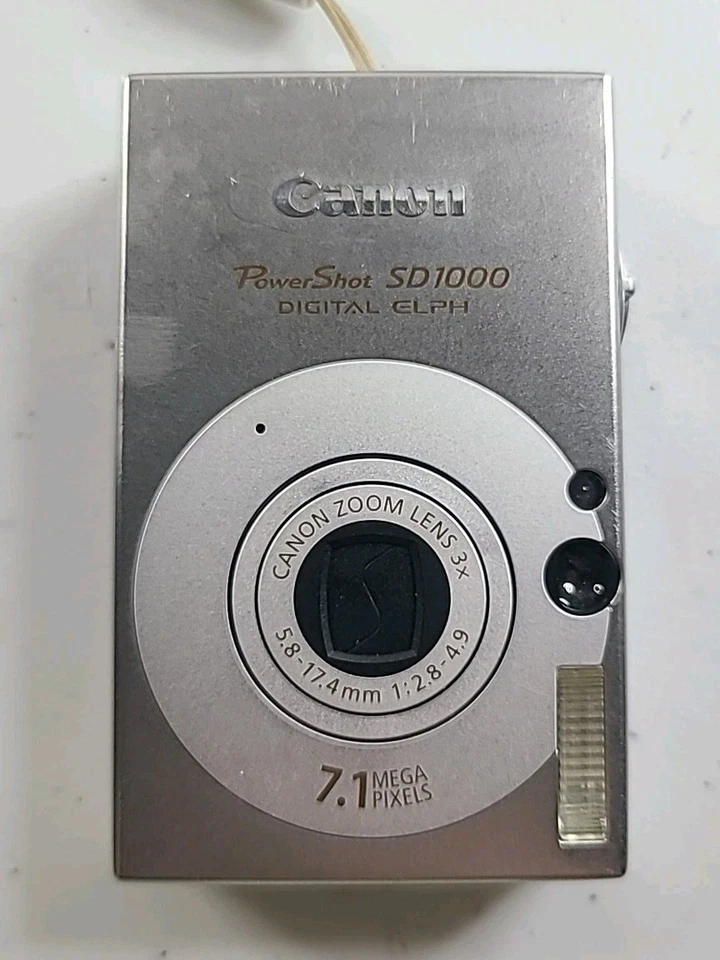 Cámara digital Canon PowerShot Digital ELPH SD1000 7,1 MP plateada probada funcionando Foto 2 de 4