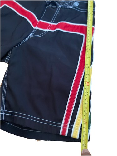 Maui Built Red Yellow Green Board Shorts Swim Trunks Boys Size 24 - Picture 9 of 19