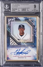2021 BOWMAN TRANSCENDENT AUTOS,  PLATINUM #BTA-CCO CARLOS COLMENAREZ BGS 9