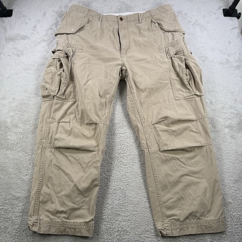 Polo Ralph Lauren Hose Herren 46Bx30 (Passform 40x28) Khaki Hellbraun Cargo Utility Chino