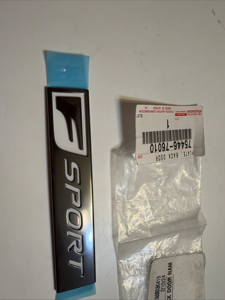 Genuine Lexus F SPORT Emblem Name Plate 2016-2022 RX350 RX450H 75446-48020 OEM - Image 3 of 3