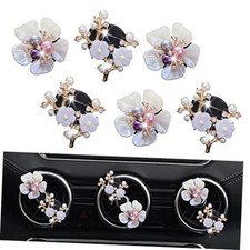 Bling Flower Air Vent Clips, 6 Pcs Cute Daisy Car Fresheners, Diffuser With