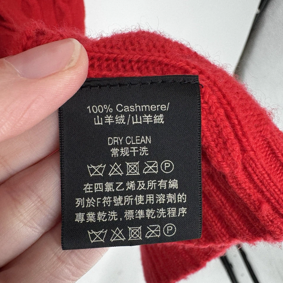 Ralph Lauren black label cardigan sweater womens medium M red cashmere cable - Image 4 of 4