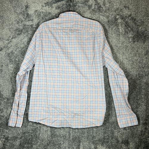 Faherty Markenhemd Herren XL blau orange kariert Stretch Button Down Freizeit Preppy - Bild 2 von 8