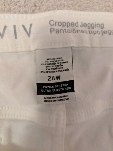 Ava & Viv Women's Plus Size 26W High Rise Skinny Cropped Jeggings Jeans - White - Picture 3 of 15