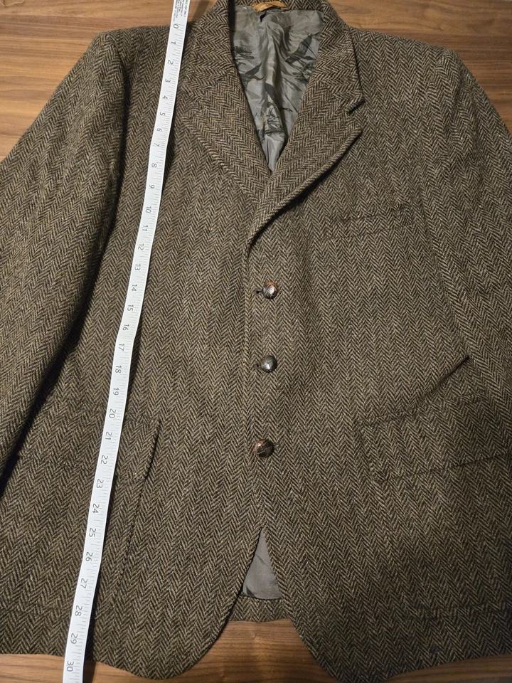 VTG Eddie Bauer Union made USA Harris Tweed Scotland Sport Coat 43 R - Image 3 of 4