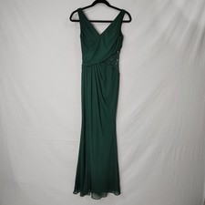David's Bridal Dress Sz 2 Tank Mesh With Lace Insert Juniper Colored Autumn Fall