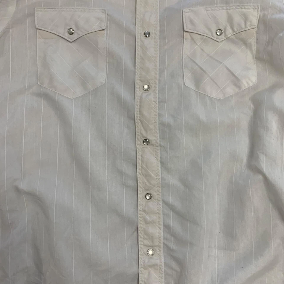 Vintage Wrangler Western Shirt Striped Patterned Long Sleeve Shirt Men's L - Image 3 of 4