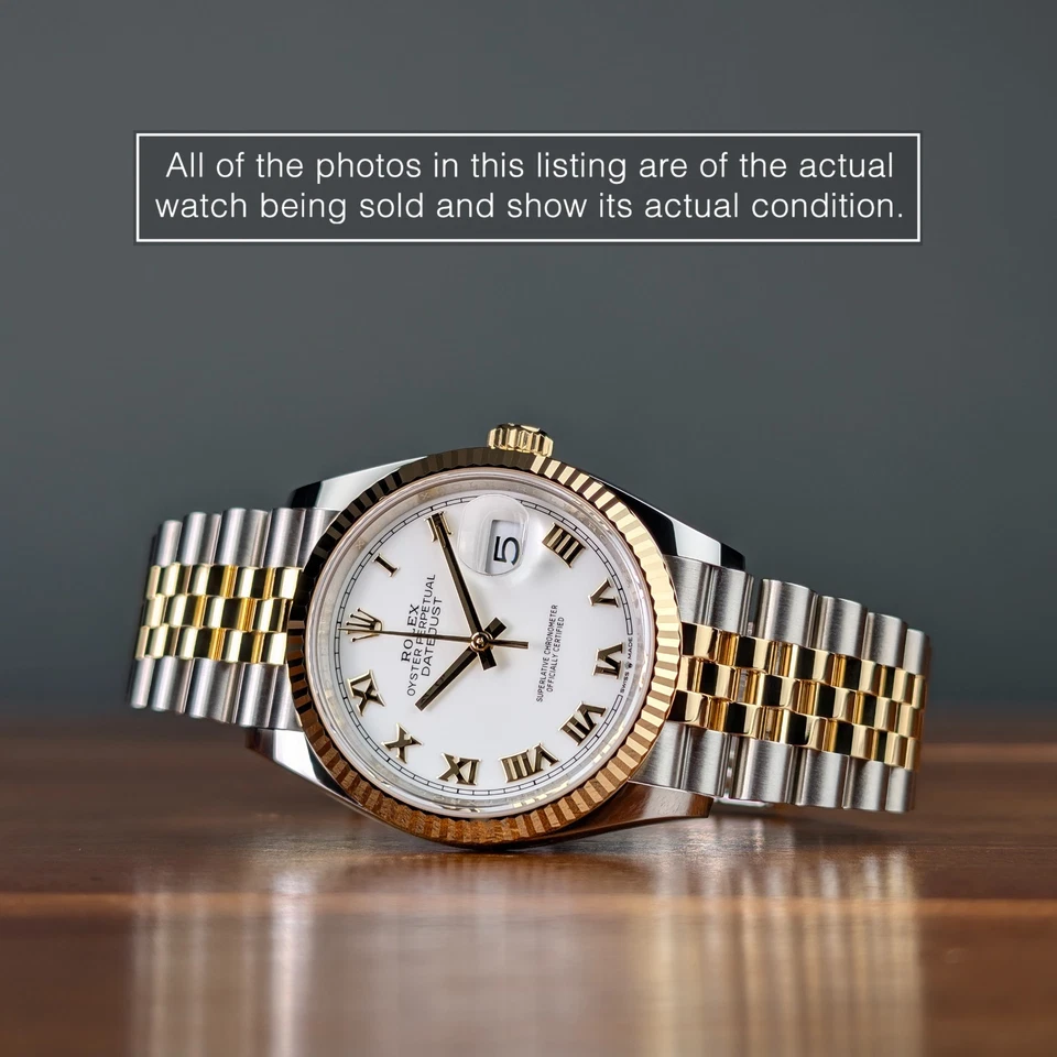 Octubre 2025 Juego Completo Blanco Jubileo Romano Rolex Datejust 36 126233 Foto 2 de 4