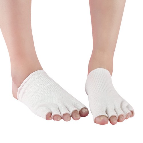 1 Paar Damen Fünf Zehen Socken Gel Heelless Bootssocken SPA Socken (Größe) - Bild 7 von 11
