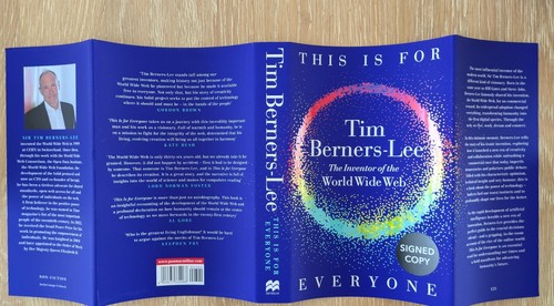 TIM BERNERS LEE SIGNED THIS IS FOR EVERYONE INTERNET INVENTOR 1/1 UK HBDJ NEW - Picture 2 of 3