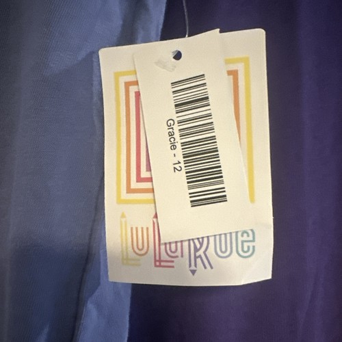 Girls Lot Of 2 LuLaRoe Gracie Size 10/12 Blue/Purple Short Sleeve - Picture 3 of 3