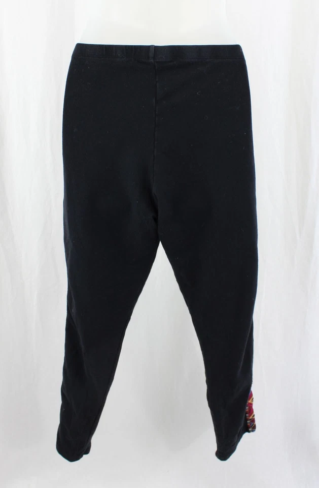 Leggings para mujer Johnny Was negros marrones con estampado bordado múltiple de algodón L Foto 2 de 4