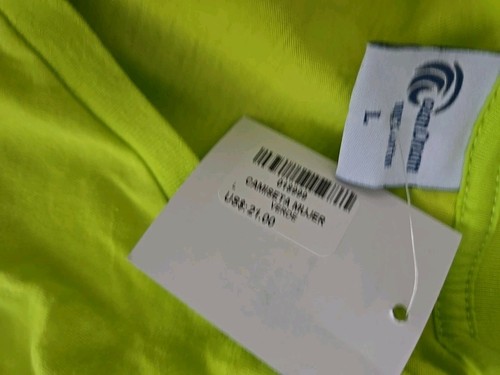 T-shirt Junior Puna Canna Repubblica Dominicana scollo a V L cotone nuova con etichette scritta $21 - Foto 6 di 6