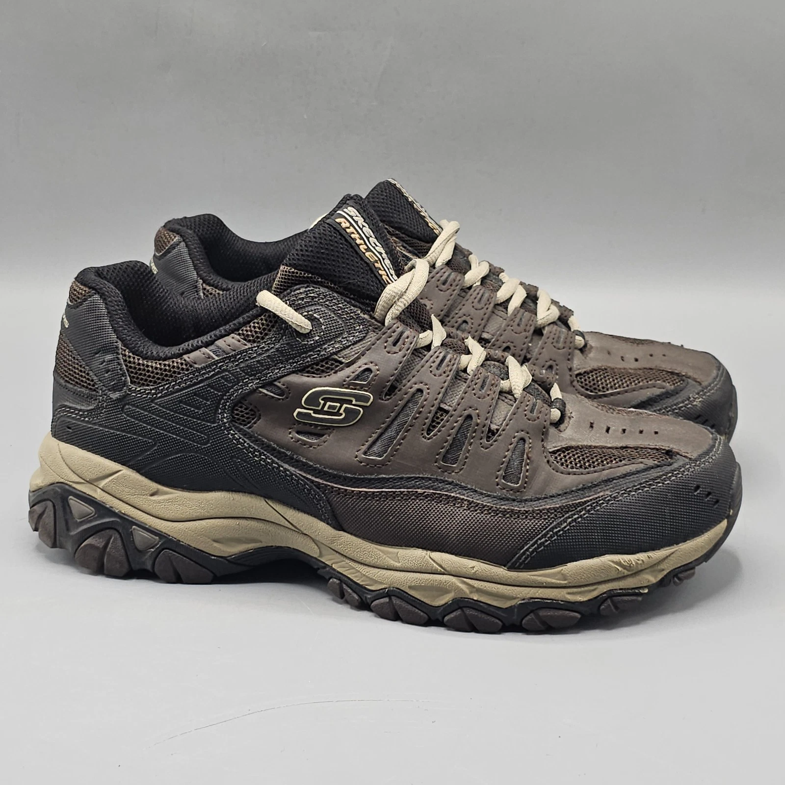 Skechers Afterburn Memory Foam Brown Sneakers Shoes Mens 8 50125 Hiking Cabin