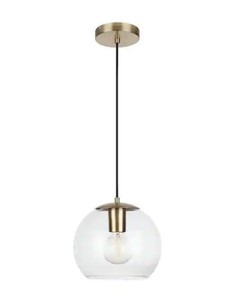 Home Decorators Collection 1-light Antique Brass and Glass Mini-pendant