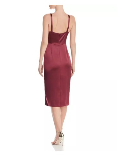 JILL JILL STUART Womens Burgundy Knotted Sleeveless Sheath Dress 8 - Picture 6 of 6