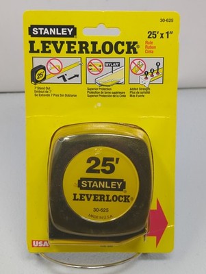 Vintage Stanley 25  Black Leverlock 30-625 Tape Measure 3-Way Blade USA