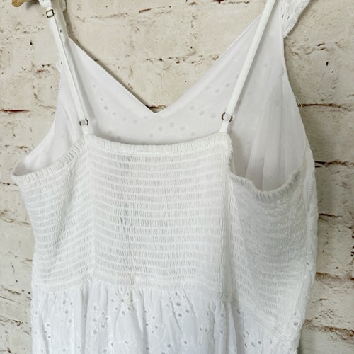 Sincerely Jules Womens Eyelet Smocked Maxi Sundress Size XL White NWT - Picture 5 of 7