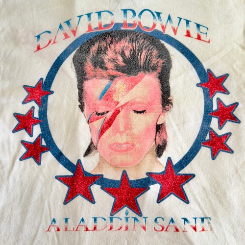 Camiseta para mujer Bowie 75 Aladdin Sane doble cara rara Lightning Bolt oficial - Imagen 1 de 13