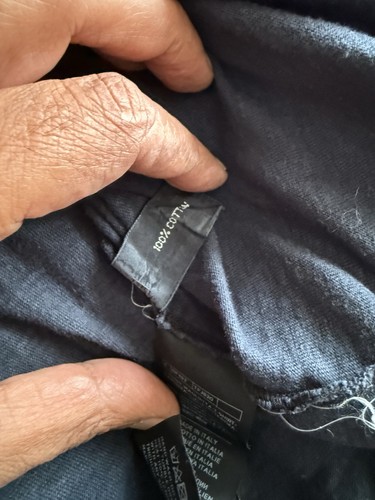 Camiseta Original Tom Ford Algodón Cuello en V 50 M Lavada Azul Marino Hecha en Italia - Imagen 10 de 12