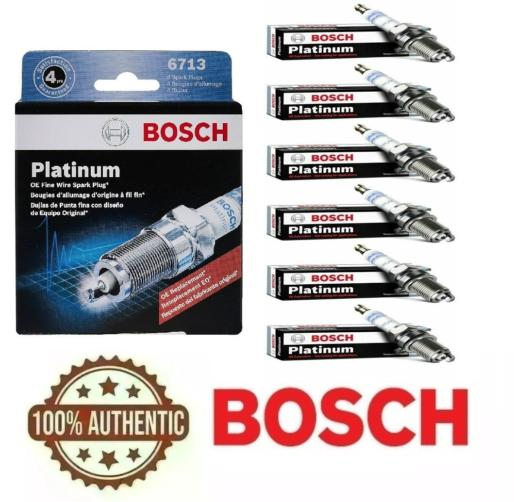 Set of 6 Spark Plugs Bosch Platinum 6713 For Fiat Nissan Infiniti Toyota Scion