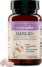 NatureWise Garlic Extract Supplement - Healthy Cholesterol and Blood Pressure +
