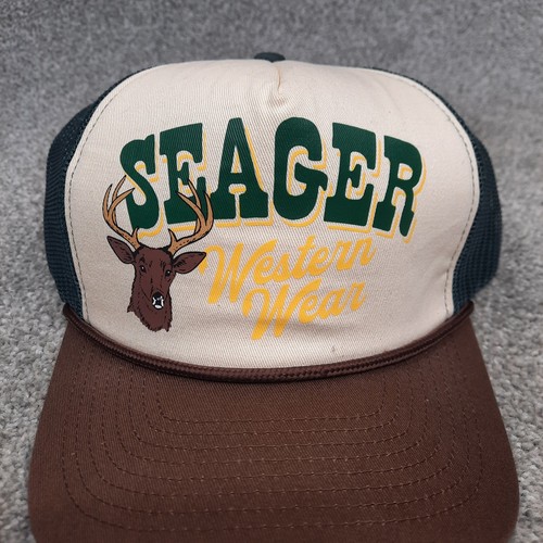 Seager Western Wear Pointer Snapback Hat Cap Brown Green Adjustable One Size - Picture 2 of 8