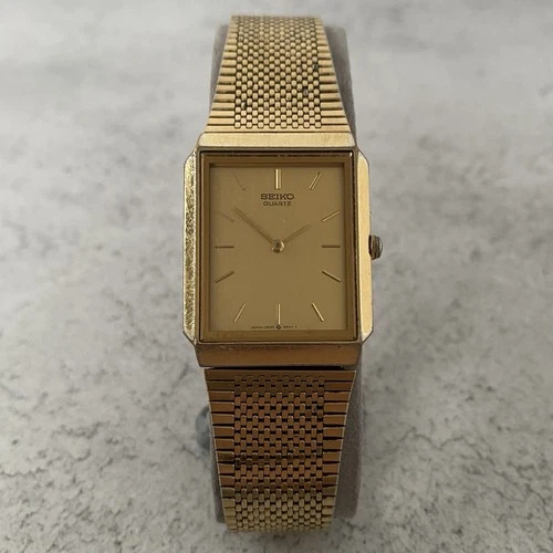 Vintage Seiko Tank Quartz 6530-5810 Gold Plated Watch - EBay Live