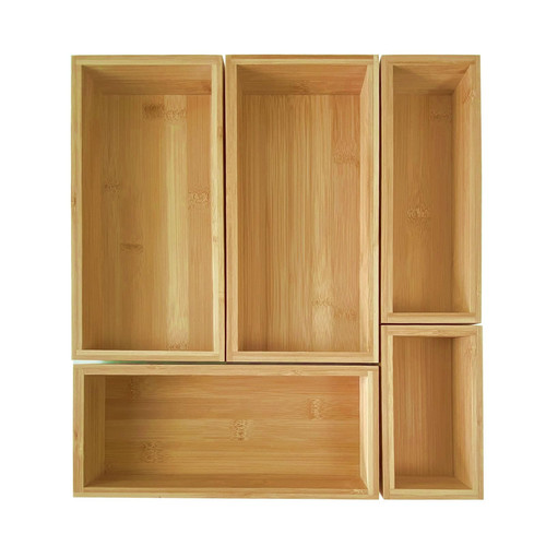 bamboo drawer organizer Set,expandable drawer dividers,wooden storage organiz...