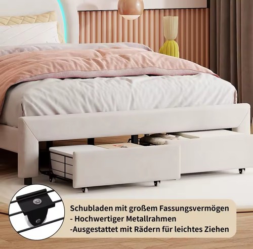 letto matrimoniale contenitore 140x200 - Foto 4 di 5