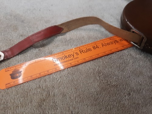 Lufkin Rule Co. Braun Leder 50 Fuß Band Saginaw Michigan Vintage Leinenband USA - Bild 6 von 6