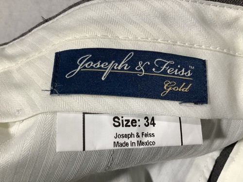 Joseph & Feiss Gold Dress Pants Size 34 Gray Wool Unhemmed New Vintage - Picture 5 of 13