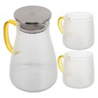 1 Set Heat-resistant Glass Cold Kettle Drinkware Tea Cup Set Water Pot Home Tool