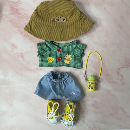 Handgefertigtes Labubu Kleidung Set Cartoon Winnie Outfit für POP MART Monster Plüsch 5-teilig - Bild 7 von 8