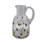 Vintage Art Glass Pitcher Murano Italy Leonardo Millefiori Italian 9.5" X 6"