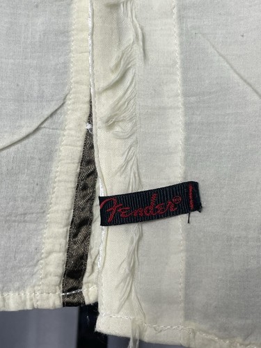 Fender Custom Shop Rock & Roll Cream Embroidered Music Notes Button Up Shirt XL - Picture 3 of 11