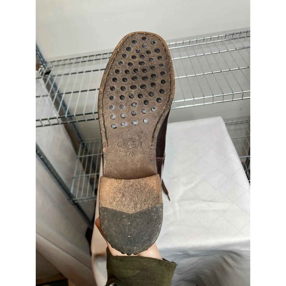 Botines TODS para mujer de cuero marrón con cordones talla 7,5 dinero antiguo silencioso lujo Foto 3 de 4