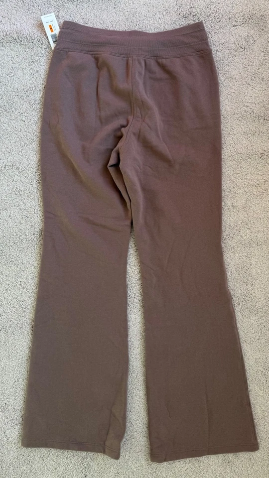 Nuevo pantalón de salón Calvin Klein para mujer talla pequeña pierna recta acogedor forrado de vellón topo Foto 2 de 4