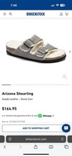 Birkenstock Arizona Shearling Suede Leather Size 39 Narrow Fit
