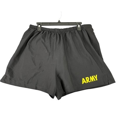 US Army Trunks Physical Fitness Uniform APFU Mens Large Black Yellow Shorts