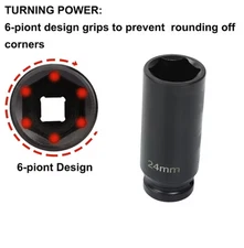 1/2" Drive Deep Impact Socket