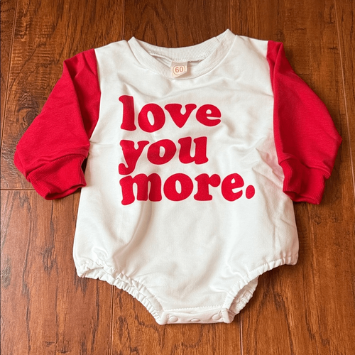 NUEVO CON ETIQUETAS Amiblvowa Bebé 0-3 Meses Gran Tamaño Cuello Redondo Mameluco Día de San Valentín Conjunto - Imagen 4 de 11