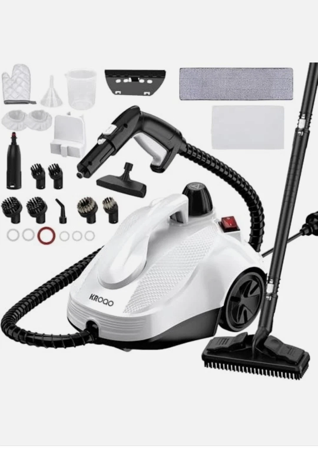 KROQO Steam Cleaner, Steam Mop with 23 Accessories, Powerful