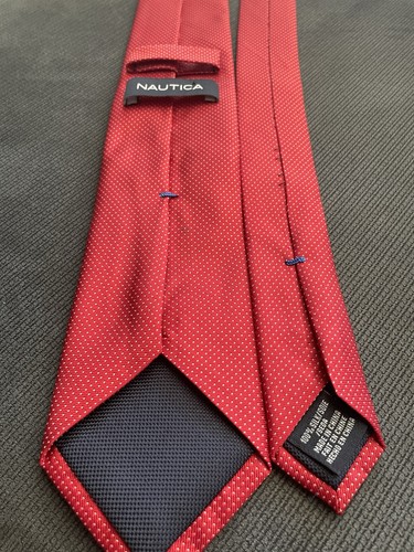 Krawatte Nautica rot klassisch weiß Mikropunkte Business formell für jeden Anlass - Bild 2 von 2