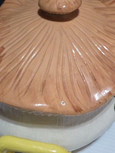 Arnels Retro Mushroom Cap Lidded Casserole Soup 12" Dish W/Handles Cabin Cottage - Picture 5 of 20