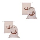 4 Pcs  Linen Bread Bags For Homemade Bread Reusable Portable Food Bread Bag With
