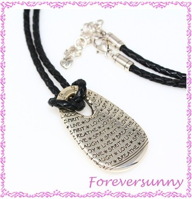 Brighton Elan Black Braided Leather Long Spirit Joy Love  display picture 3
